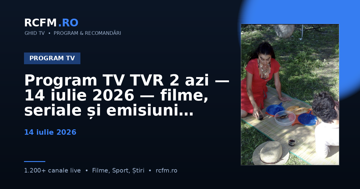 Program TV TVR 2 azi, 14 iulie 2026 — filme, seriale și emisiuni