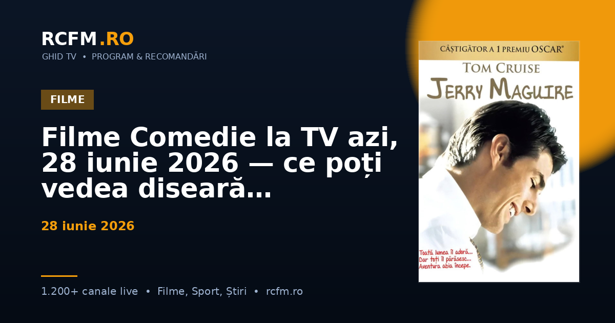 Filme Comedie la TV azi, 28 iunie 2026 — ce poți vedea diseară