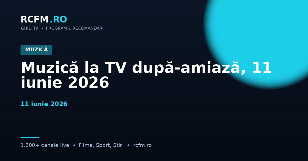 Muzică la TV după-amiază, 11 iunie 2026