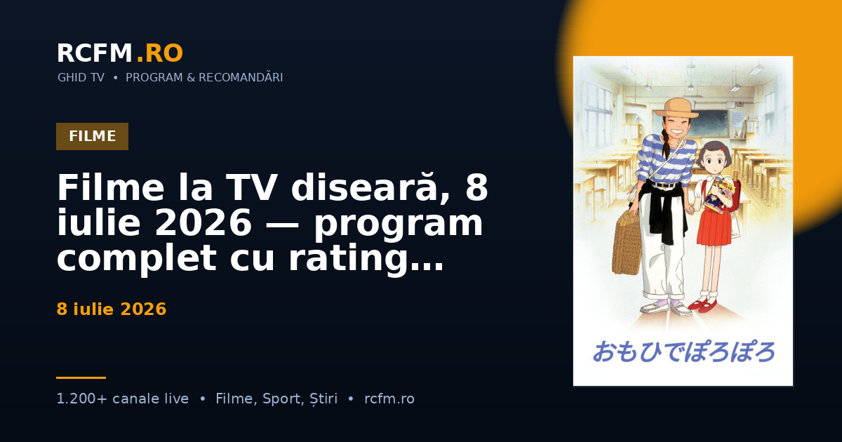 Filme la TV diseară, 8 iulie 2026 — program complet cu rating