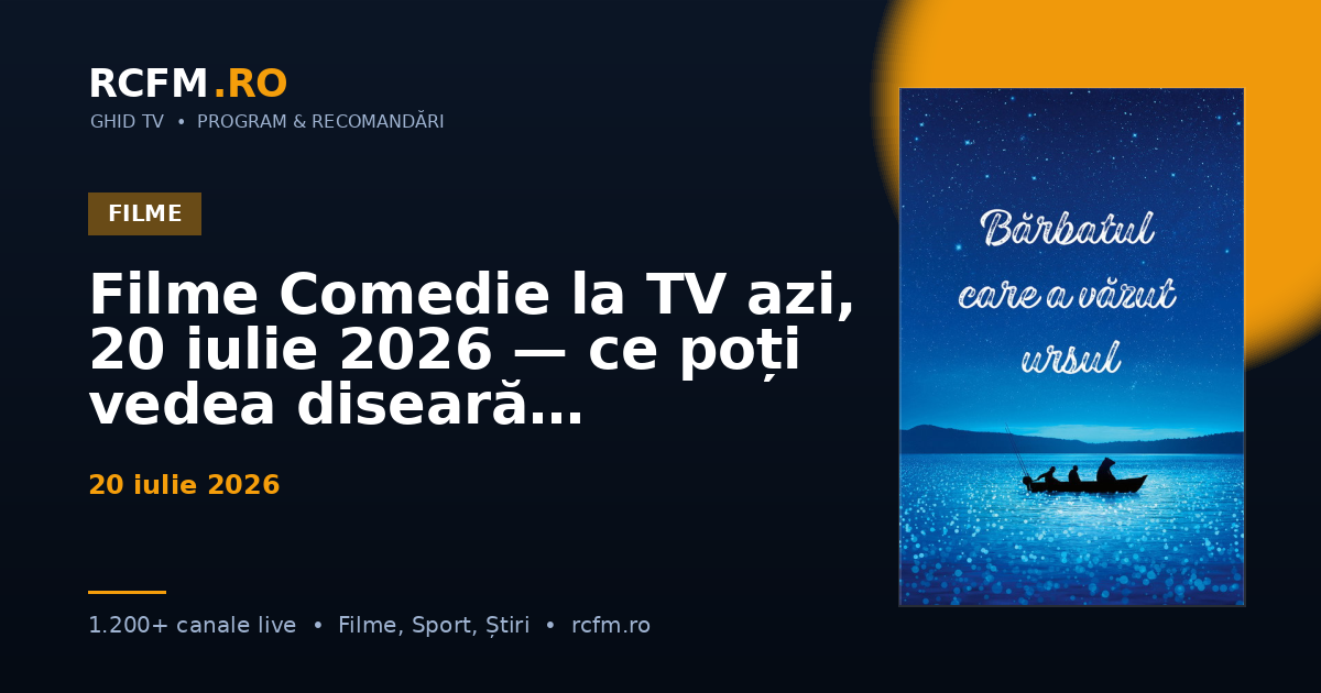 Filme Comedie la TV azi, 20 iulie 2026 — ce poți vedea diseară