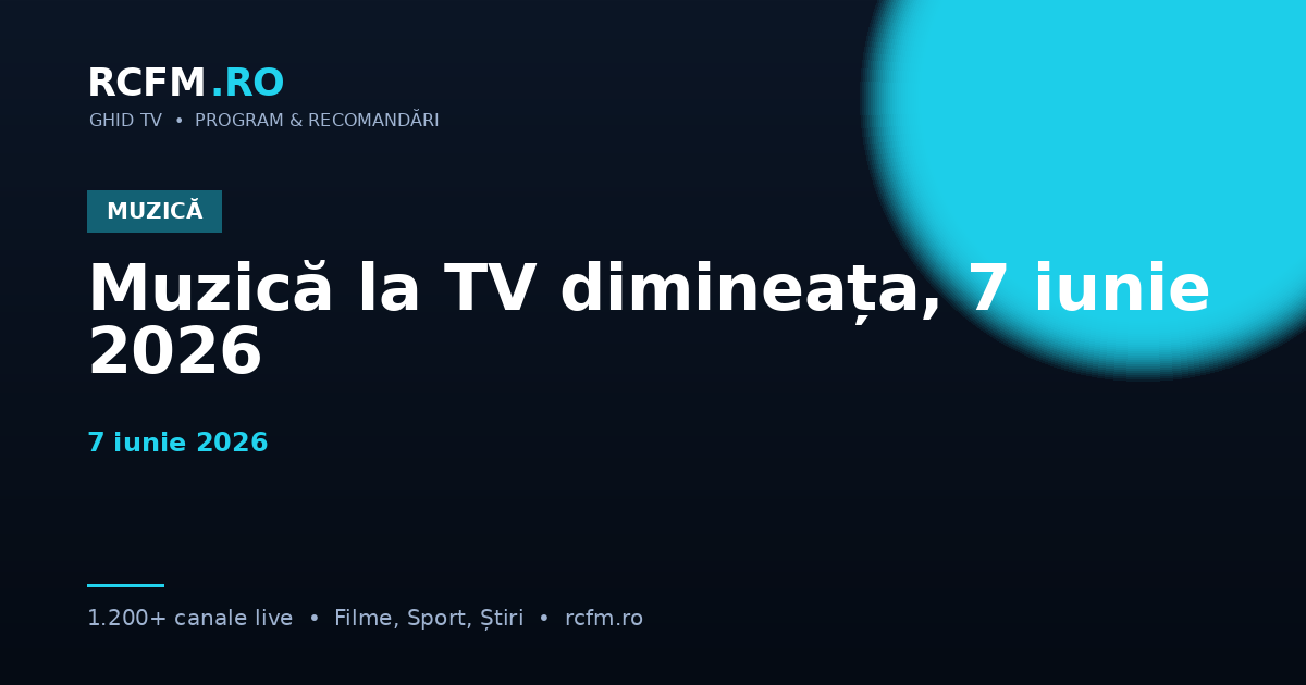 Muzică la TV dimineața, 7 iunie 2026