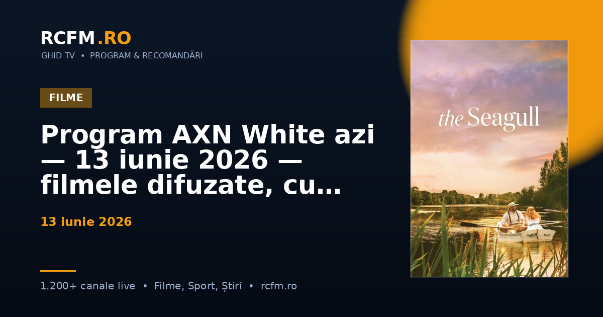 Program AXN White azi, 13 iunie 2026 — filmele difuzate, cu rating