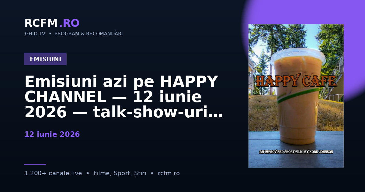 Emisiuni azi pe HAPPY CHANNEL — 12 iunie 2026 — talk-show-uri și divertisment