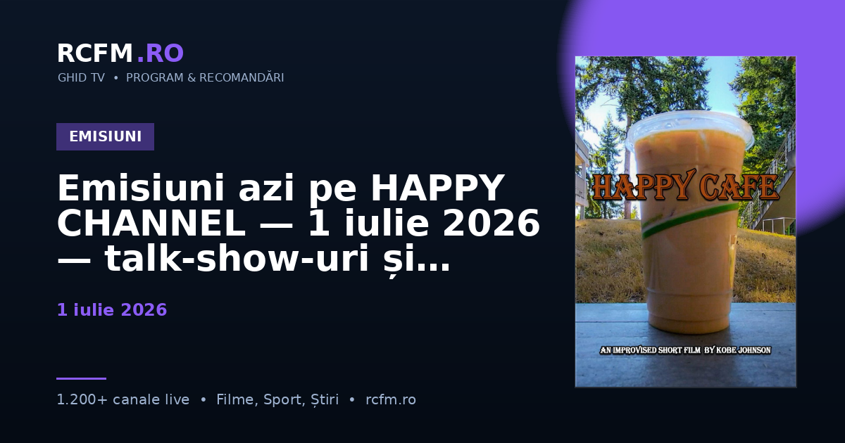 Emisiuni azi pe HAPPY CHANNEL — 1 iulie 2026 — talk-show-uri și divertisment