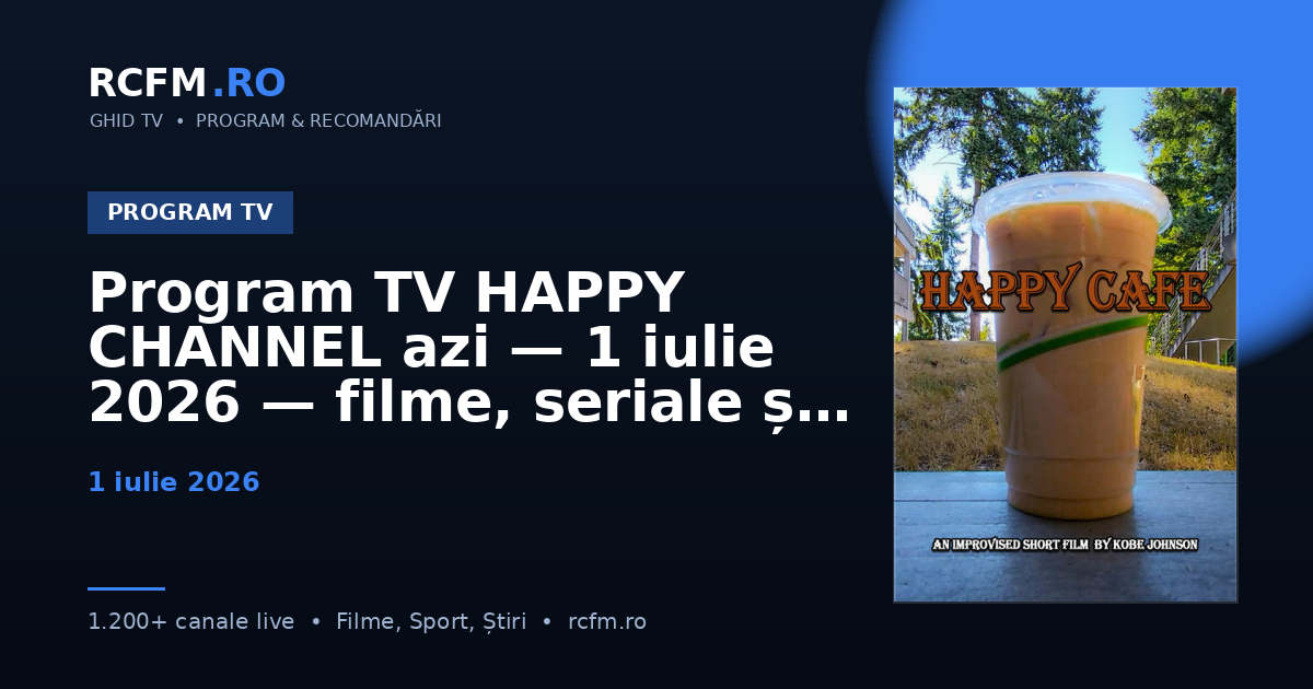 Program TV HAPPY CHANNEL azi — 1 iulie 2026 — filme, seriale și emisiuni