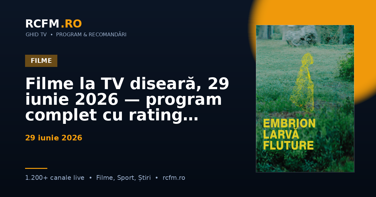 Filme la TV diseară, 29 iunie 2026 — program complet cu rating