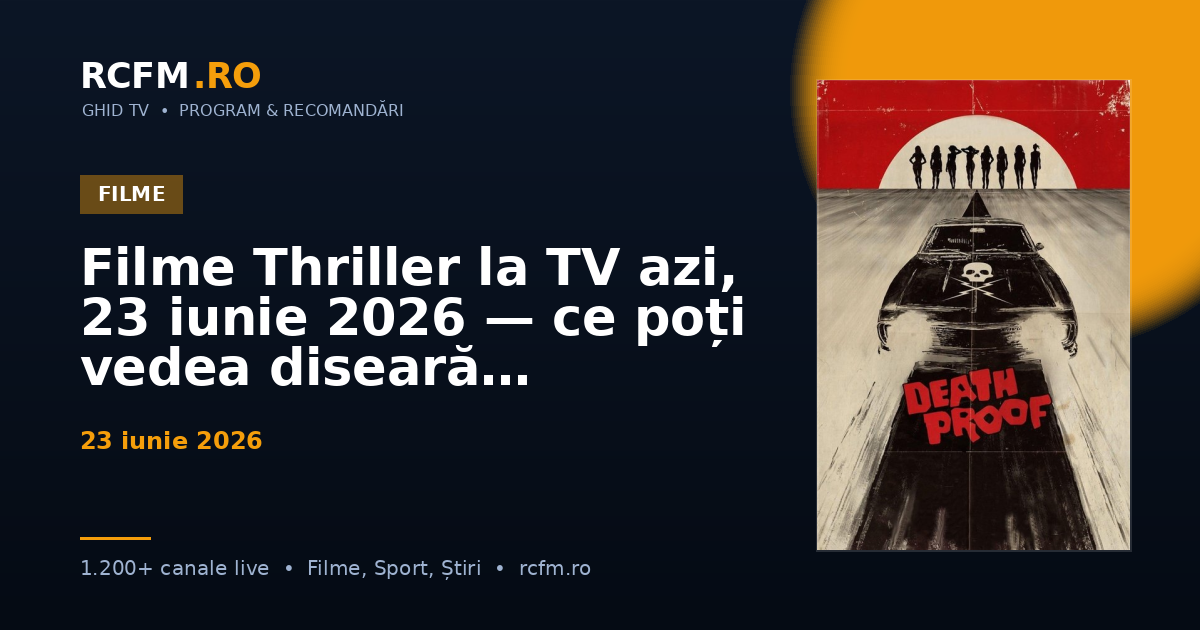 Filme Thriller la TV azi, 23 iunie 2026 — ce poți vedea diseară