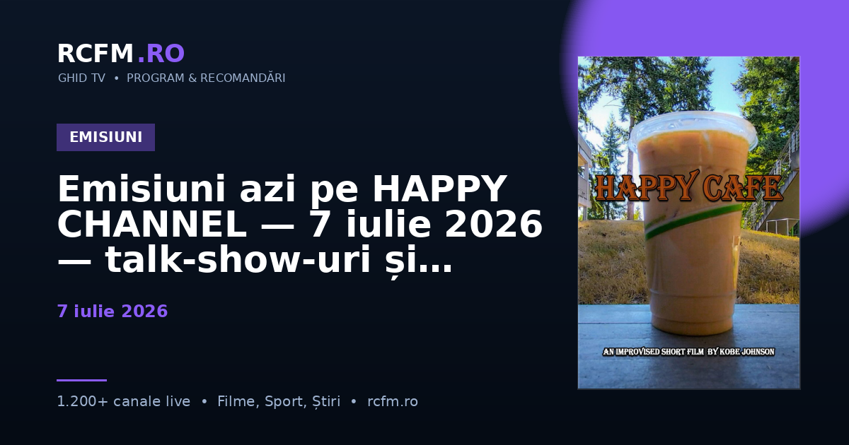 Emisiuni azi pe HAPPY CHANNEL — 7 iulie 2026 — talk-show-uri și divertisment