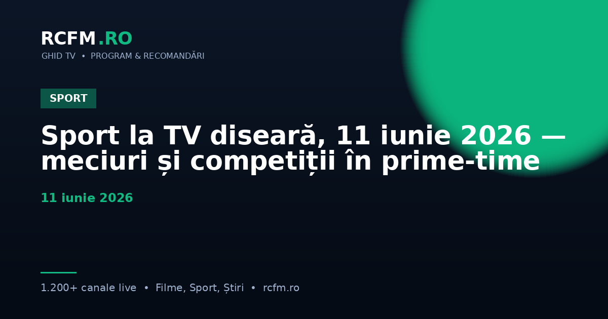 Sport la TV diseară, 11 iunie 2026 — meciuri și competiții în prime-time